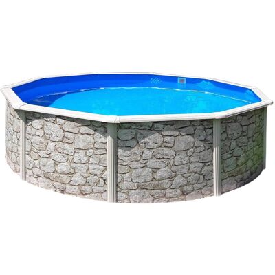 Waterman Stahlwandpool Rund 460 x 120cm Stahl 0,45mm Steinoptik Folie 0,3mm Blau Overlap Waterman Stahlwandpool Rund 460 x 120cm Stahl 0,45mm Steinoptik Folie 0,3mm Blau Overlap