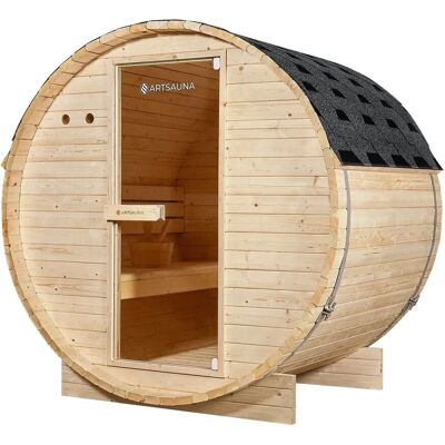 Artsauna Fasssauna Spitzbergen 120 cm für 2 Personen mit 3,6 kW Saunaofen Artsauna Fasssauna Spitzbergen 120 cm für 2 Personen mit 3,6 kW Saunaofen
