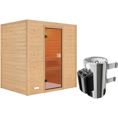 KARIBU Woodfeeling Sauna Selena - 4 Personen - ohne Dachkranz KARIBU Woodfeeling Sauna Selena - 4 Personen - ohne Dachkranz