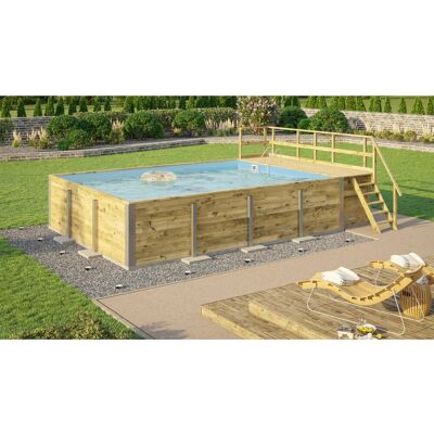 Weka Rechteckpool 595 Gr. 2 mit Sonnendeck & Technikraum Weka Rechteckpool 595 Gr. 2 mit Sonnendeck & Technikraum