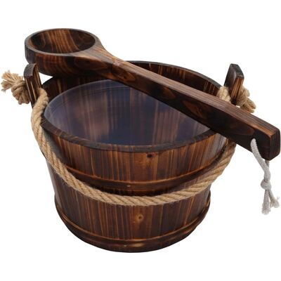 MCW Saunakübel Mit Einsatz B26 Saunakelle Kiefernholz 3,5 L Dunkel-Braun MCW Saunakübel Mit Einsatz B26 Saunakelle Kiefernholz 3,5 L Dunkel-Braun