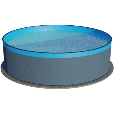 Waterman Stahlwandpool Rund 450 x 90cm Stahl 0,3mm Anthrazit Folie 0,2mm Blau Overlap Waterman Stahlwandpool Rund 450 x 90cm Stahl 0,3mm Anthrazit Folie 0,2mm Blau Overlap