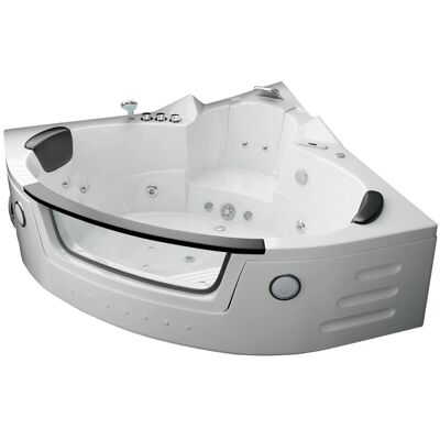 Jet-Line Eckwhirlpool Villa Carlotta 140cm in Weiß mit Heizung und Unterwasserbeleuchtung Jet-Line Eckwhirlpool Villa Carlotta 140cm in Weiß mit Heizung und Unterwasserbeleuchtung