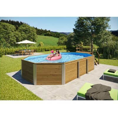 WEKA Mali 4 Braun Achteckpool - Schwimmbecken WEKA Mali 4 Braun Achteckpool - Schwimmbecken