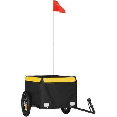 vidaXL Fahrradanhänger Schwarz und Gelb 30 kg Eisen 94078 vidaXL Fahrradanhänger Schwarz und Gelb 30 kg Eisen 94078