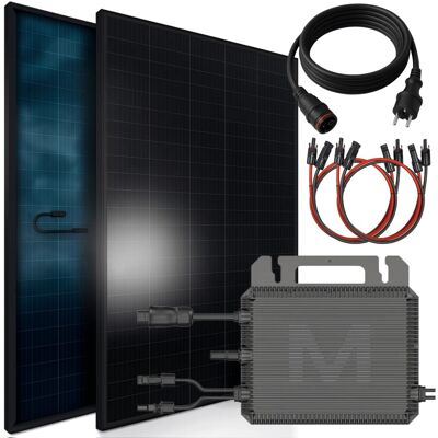 SUNNIVA Balkonkraftwerk 920 W mit MARSTEK 800 W Wechselrichter inkl.5m Kabel 2x 460 W Solarmodule Bifazial Fullblack Glas-Glas SUNNIVA Balkonkraftwerk 920 W mit MARSTEK 800 W Wechselrichter inkl.5m Kabel 2x 460 W Solarmodule Bifazial Fullblack Glas-Glas