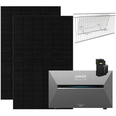 Anker SOLIX 3 Pro 910W Balkonkraftwerk mit 2×455W Modulen, Smart Meter, IP65 mit Halterung für Balkongeländer Anker SOLIX 3 Pro 910W Balkonkraftwerk mit 2×455W Modulen, Smart Meter, IP65 mit Halterung für Balkongeländer