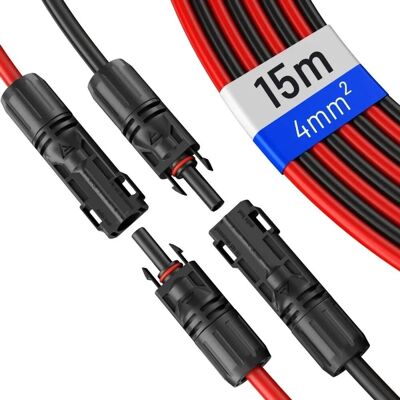 hb-digital 2x 15m Solarkabel 4mm2 mit Solar Stecker Schwarz/Rot hb-digital 2x 15m Solarkabel 4mm2 mit Solar Stecker Schwarz/Rot