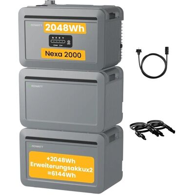 Growatt NEXA 2000 Balkonkraftwerk Speicher Set 6144 Wh LiFePO4 Steckerfertig Growatt NEXA 2000 Balkonkraftwerk Speicher Set 6144 Wh LiFePO4 Steckerfertig