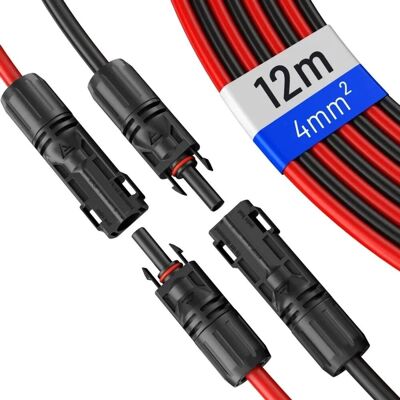 hb-digital 2x 12m Solarkabel 4mm2 mit Solar Stecker Schwarz/Rot hb-digital 2x 12m Solarkabel 4mm2 mit Solar Stecker Schwarz/Rot