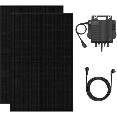 Growatt Balkonkraftwerk Komplettset 910W Solarmodule mit 800W Mikro-Wechselrichter und 5M AC Kabel Growatt Balkonkraftwerk Komplettset 910W Solarmodule mit 800W Mikro-Wechselrichter und 5M AC Kabel