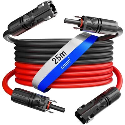 hb-digital 2x 25m Solarkabel 4mm2 mit Solar Stecker Schwarz/Rot hb-digital 2x 25m Solarkabel 4mm2 mit Solar Stecker Schwarz/Rot