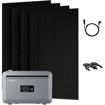 Growatt Balkonkraftwerk Set NEXA 2000 Speicher 2048 Wh mit 2000 W Bifazial Glas-Glas Full-Black Growatt Balkonkraftwerk Set NEXA 2000 Speicher 2048 Wh mit 2000 W Bifazial Glas-Glas Full-Black