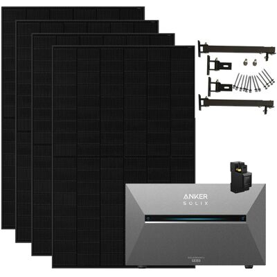 Anker SOLIX Solarbank 3 Pro 1.820 W Balkonkraftwerk mit Halterung Flachdach Anker SOLIX Solarbank 3 Pro 1.820 W Balkonkraftwerk mit Halterung Flachdach