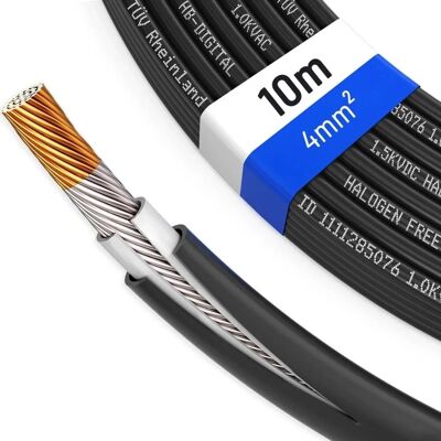 hb-digital Solarkabel 4 mm² H1Z2Z2-K TÜV Zertifiziertes PV Kabel für Solar Anlagen 10m Schwarz hb-digital Solarkabel 4 mm² H1Z2Z2-K TÜV Zertifiziertes PV Kabel für Solar Anlagen 10m Schwarz