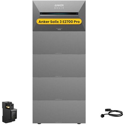 Anker SOLIX Solarbank 3 E2700 Pro Set inkl. 4x Zusatzakku & Smart Meter 13.4kWh 3600W Dynamischer Tarif Anker SOLIX Solarbank 3 E2700 Pro Set inkl. 4x Zusatzakku & Smart Meter 13.4kWh 3600W Dynamischer Tarif