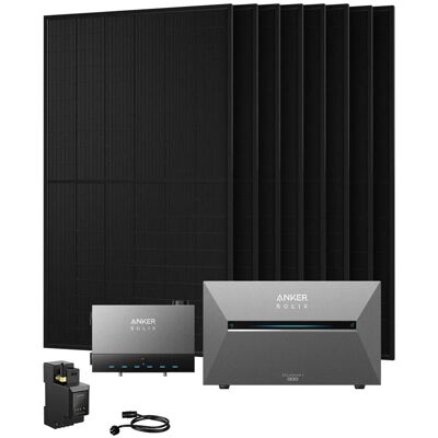 Anker SOLIX Balkonkraftwerk Speicher-Set 8 x 500 Wp Mit Solarbank 3 E2700 Pro, Power Dock und Smart Meter Anker SOLIX Balkonkraftwerk Speicher-Set 8 x 500 Wp Mit Solarbank 3 E2700 Pro, Power Dock und Smart Meter