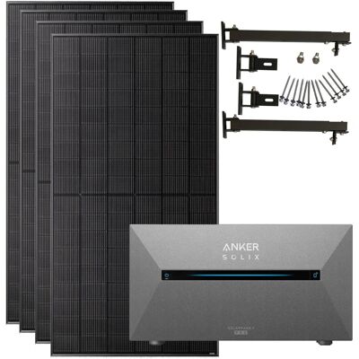 Anker SOLIX 2.000 W Balkonkraftwerk mit Solarbank Pro 2 Mit Halterung für Flachdach Anker SOLIX 2.000 W Balkonkraftwerk mit Solarbank Pro 2 Mit Halterung für Flachdach