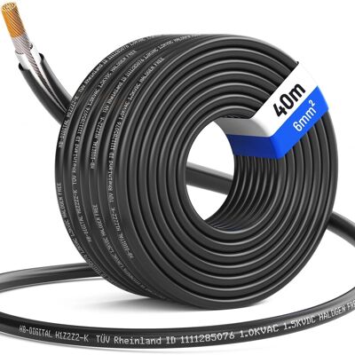 hb-digital Solarkabel 6 mm² H1Z2Z2-K TÜV zertifiziertes PV Kabel für Solar Anlagen 40m schwarz hb-digital Solarkabel 6 mm² H1Z2Z2-K TÜV zertifiziertes PV Kabel für Solar Anlagen 40m schwarz