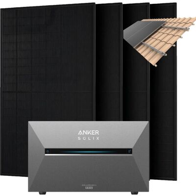 Anker SOLIX 2.000 W Balkonkraftwerk mit Solarbank 3 Pro Mit Halterung für Dachziegel Anker SOLIX 2.000 W Balkonkraftwerk mit Solarbank 3 Pro Mit Halterung für Dachziegel