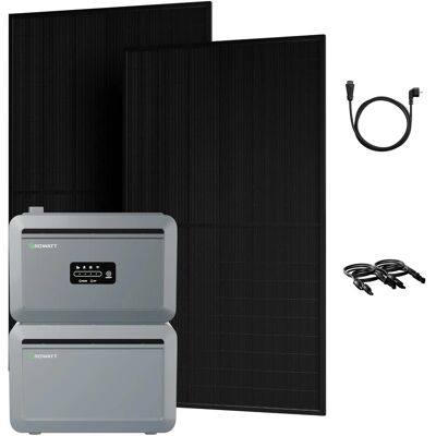 Growatt Balkonkraftwerk Set NEXA 2000 Speicher 4096 Wh mit 1000 W Bifazial Glas-Glas Full-Black Growatt Balkonkraftwerk Set NEXA 2000 Speicher 4096 Wh mit 1000 W Bifazial Glas-Glas Full-Black