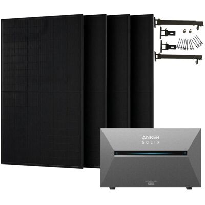Anker SOLIX 2.000 W Balkonkraftwerk mit Solarbank 3 Pro Mit Halterung für Flachdach Anker SOLIX 2.000 W Balkonkraftwerk mit Solarbank 3 Pro Mit Halterung für Flachdach