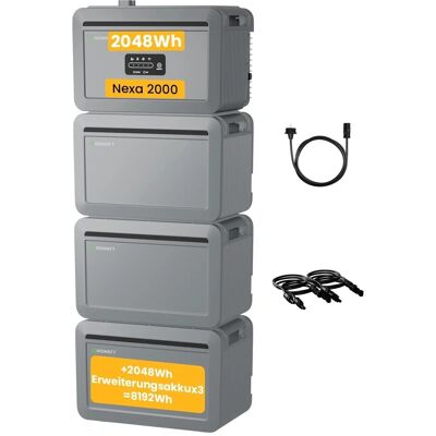 Growatt NEXA 2000 Balkonkraftwerk Speicher Set 8192 Wh LiFePO4 Steckerfertig Growatt NEXA 2000 Balkonkraftwerk Speicher Set 8192 Wh LiFePO4 Steckerfertig