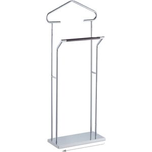 Relaxdays Herrendiener Metall Holz Silber Braun Freistehend 110 cm x 46 cm x 19 cm Relaxdays Herrendiener Metall Holz Silber Braun Freistehend 110 cm x 46 cm x 19 cm