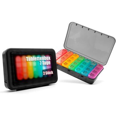 BigDean 2 Stück Tablettenbox 7 Tage Morgens Mittags Abends Und Nacht BigDean 2 Stück Tablettenbox 7 Tage Morgens Mittags Abends Und Nacht