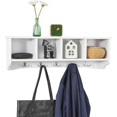 SoBuy Wandgarderobe mit 5 Haken Holzwerkstoff Weiß FRG48-L-W SoBuy Wandgarderobe mit 5 Haken Holzwerkstoff Weiß FRG48-L-W