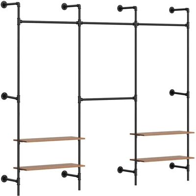 SoBuy Kleiderständer Wandmontage mit 4 Kleiderstangen Garderobenständer 265x220x48cm KLS19-SCH SoBuy Kleiderständer Wandmontage mit 4 Kleiderstangen Garderobenständer 265x220x48cm KLS19-SCH