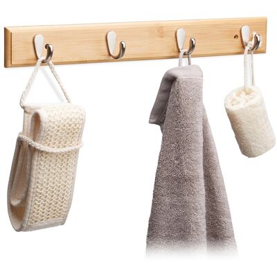 Relaxdays Hakenleiste Bambus Natur zur Wandmontage Relaxdays Hakenleiste Bambus Natur zur Wandmontage