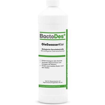 BactoDes GießwasserKlar Mikrobiologischer Flüssiger Zusatz gegen Üble Gerüche in Wasserzisternen in 1L Flasche BactoDes GießwasserKlar Mikrobiologischer Flüssiger Zusatz gegen Üble Gerüche in Wasserzisternen in 1L Flasche