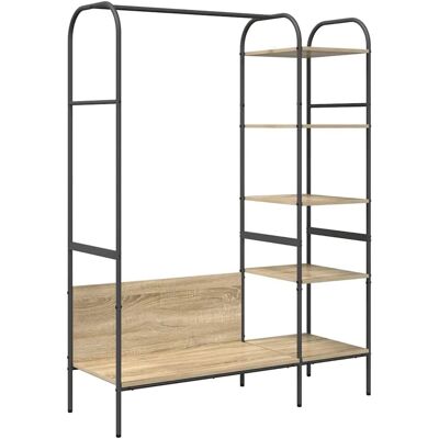 vidaXL Kleiderständer mit Regal Braun 120 x 44 x 160 cm Holzwerkstoff 868446 vidaXL Kleiderständer mit Regal Braun 120 x 44 x 160 cm Holzwerkstoff 868446