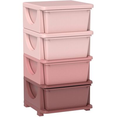 HOMCOM Schubladenschrank Kunststoff Rosa 37L x 37B x 76H cm HOMCOM Schubladenschrank Kunststoff Rosa 37L x 37B x 76H cm