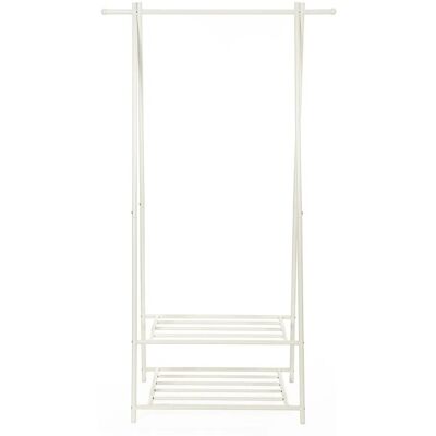 SONGMICS Weißer Metall-Garderobe mit Regal und Schuhablage - Coat Rack SONGMICS Weißer Metall-Garderobe mit Regal und Schuhablage - Coat Rack