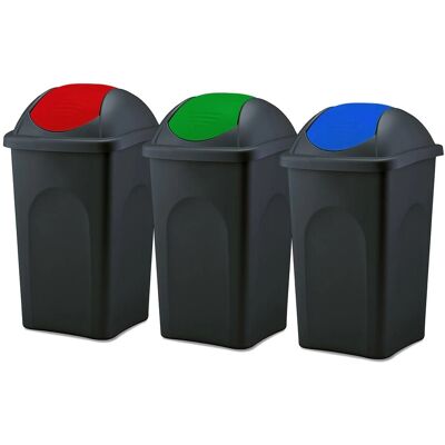 BigDean 3x Mülleimer Groß 60L Schwarz Mit Schwingdeckel Rot Grün Und Blau Aus Kunststoff Müllsammler Abfalleimer Mülltonne Abfallbehälter BigDean 3x Mülleimer Groß 60L Schwarz mit Schwingdeckel Rot Farbton & Blau aus Kunststoff Müllsammler Abfalleimer Mül BigDean 3x Mülleimer Groß 60L Schwarz Mit Schwingdeckel Rot Grün Und Blau Aus Kunststoff Müllsammler Abfalleimer Mülltonne Abfallbehälter BigDean 3x Mülleimer Groß 60L Schwarz mit Schwingdeckel Rot Farbton & Blau aus Kunststoff Müllsammler Abfalleimer Mül