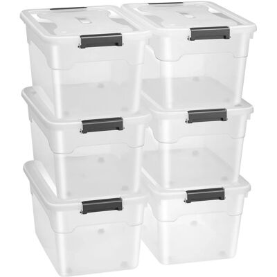 Juskys Aufbewahrungsbox mit Deckel 60L 6er Set Juskys Aufbewahrungsbox mit Deckel 60L 6er Set