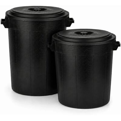 BigDean Universaltonne 70 & 50 Liter mit Deckel und 2 Tragegriffen Allzweck Tonne Schwarz BigDean Universaltonne 70 & 50 Liter mit Deckel und 2 Tragegriffen Allzweck Tonne Schwarz