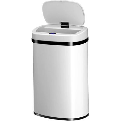 Juskys Mülleimer Viereckig mit Sensor 50 L Weiß Juskys Mülleimer Viereckig mit Sensor 50 L Weiß