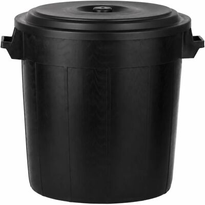 BigDean Universaltonne 50 Liter mit Deckel Allzweck Tonne Schwarz BigDean Universaltonne 50 Liter mit Deckel Allzweck Tonne Schwarz