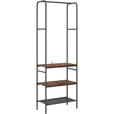 vidaXL Kleiderständer mit Regalen Räuchereiche 60 x 30 x 171 cm 868459 vidaXL Kleiderständer mit Regalen Räuchereiche 60 x 30 x 171 cm 868459