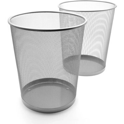 BigDean 2 Stück Papierkorb Mülleimer Büro Silber 20L Draht Vielseitiger Mülleimer BigDean 2 Stück Papierkorb Mülleimer Büro Silber 20L Draht Vielseitiger Mülleimer