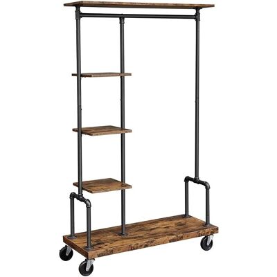 Vasagle Garderobe mit Rollen 40 cm x 103,5 cm x 174,5 cm Braun-Schwarz Vasagle Garderobe mit Rollen 40 cm x 103,5 cm x 174,5 cm Braun-Schwarz