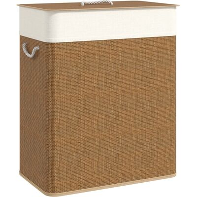 HOMCOM Wäschekorb Bambus 52L x 32B x 63H cm Braun HOMCOM Wäschekorb Bambus 52L x 32B x 63H cm Braun