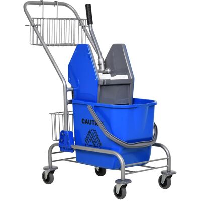 HOMCOM Putzwagen mit Wringer Kunststoff Metall Blau 73L x 45B x 95H cm HOMCOM Putzwagen mit Wringer Kunststoff Metall Blau 73L x 45B x 95H cm