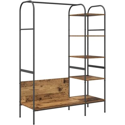 vidaXL Kleiderständer mit Regal Braun 120 x 44 x 160 cm Holzwerkstoff 868449 vidaXL Kleiderständer mit Regal Braun 120 x 44 x 160 cm Holzwerkstoff 868449