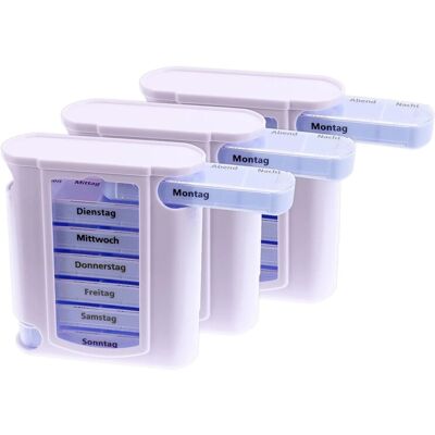 BigDean 3er Set Tablettenbox 7 Tage Wochendispenser Tablettendispenser Woche Medikamentendispenser Tower BigDean 3er Set Tablettenbox 7 Tage Wochendispenser Tablettendispenser Woche Medikamentendispenser Tower