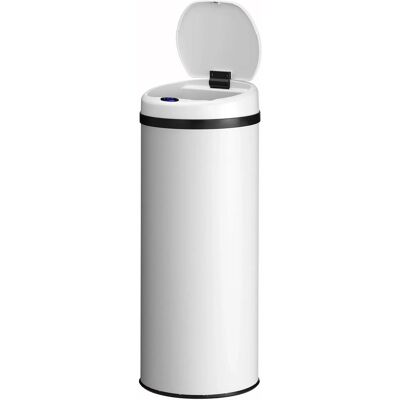 Juskys Mülleimer Rund mit Sensor 50 L Weiß Juskys Mülleimer Rund mit Sensor 50 L Weiß