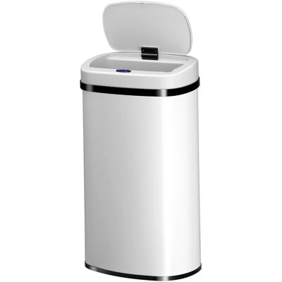 Juskys Mülleimer Viereckig mit Sensor 60 L Weiß Juskys Mülleimer Viereckig mit Sensor 60 L Weiß